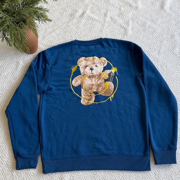 Black Pike Men's Blue Crewneck Sweater with Smiley Design - Picture 7 of 9
